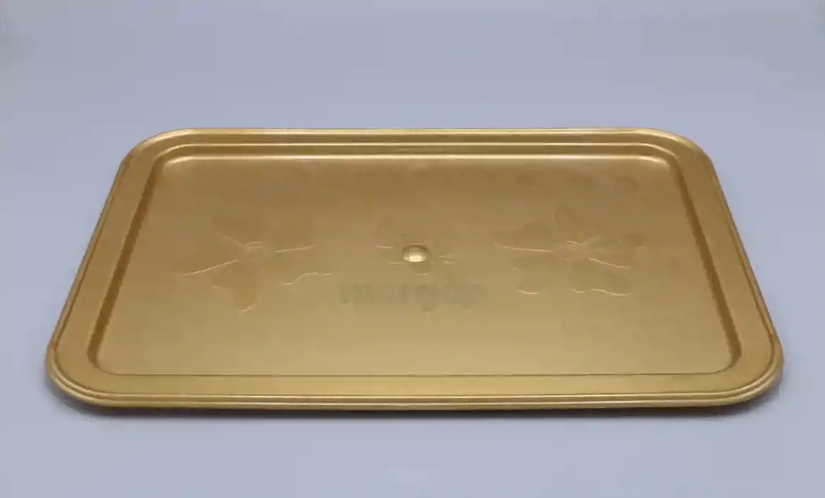 صورة صواني مستطيل ذهبي 220