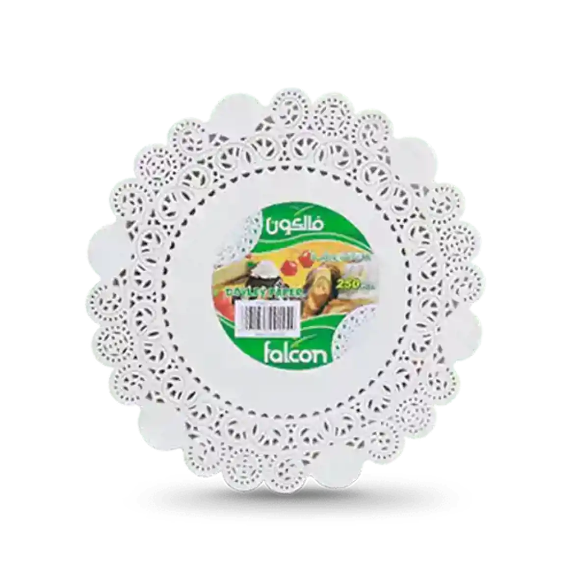 صورة مفارش ورقية فالكون دائرية قياس 11.5 عدد 250 حبة 