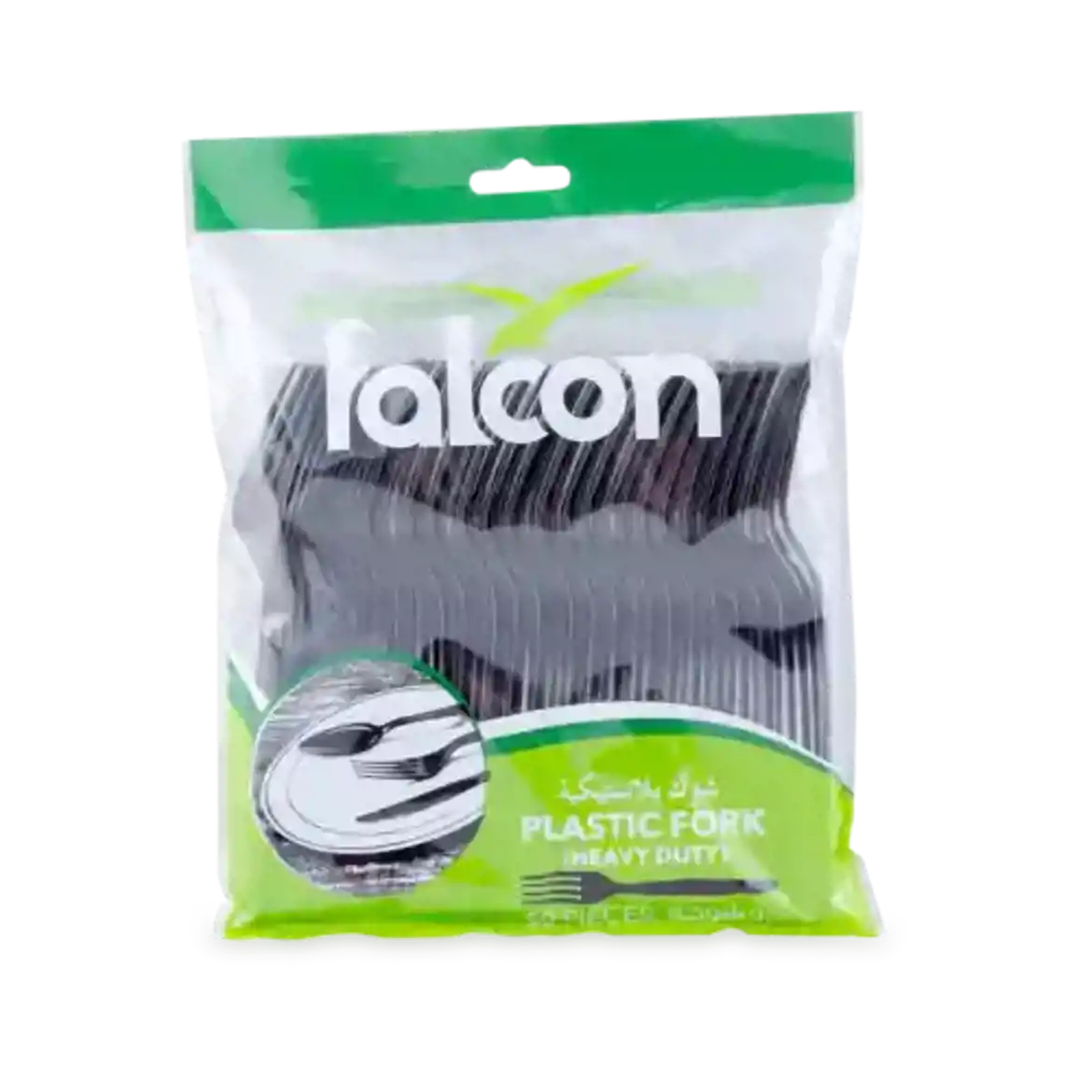 صورة شوكة بلاستيكية سوداء (50 قطعة)