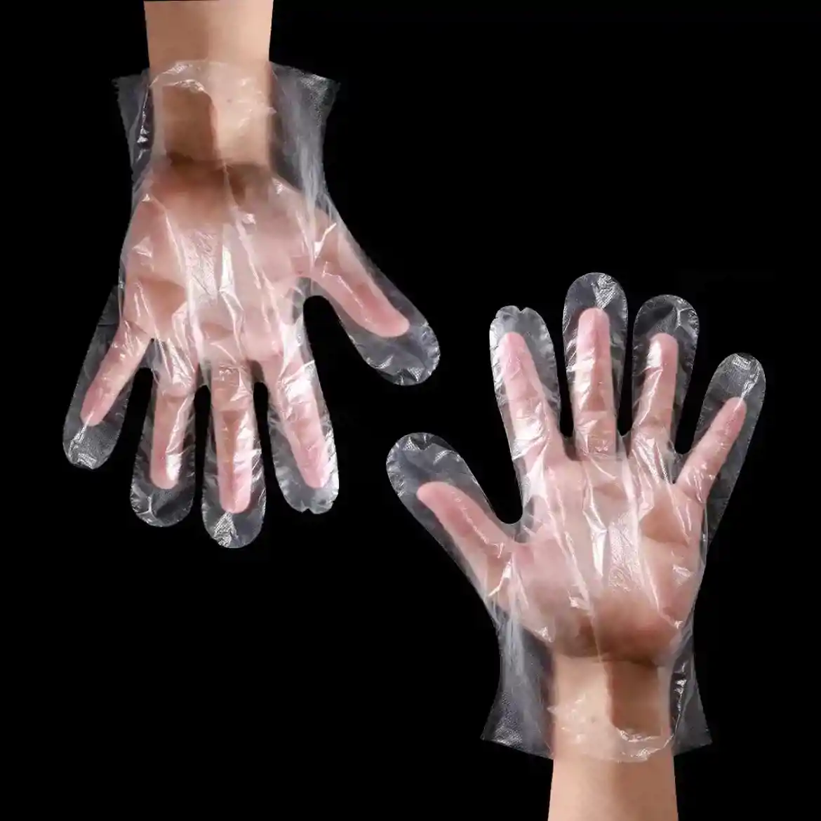 صورة كفوف بلاستيك شفاف  ١٠٠ كف  