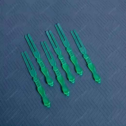 صورة شوكة بلاستيكية شفافة صغيرة ٢٠٠ حبة