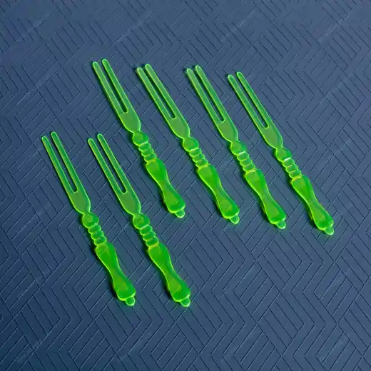 صورة شوكة بلاستيكية شفافة صغيرة ٢٠٠ حبة