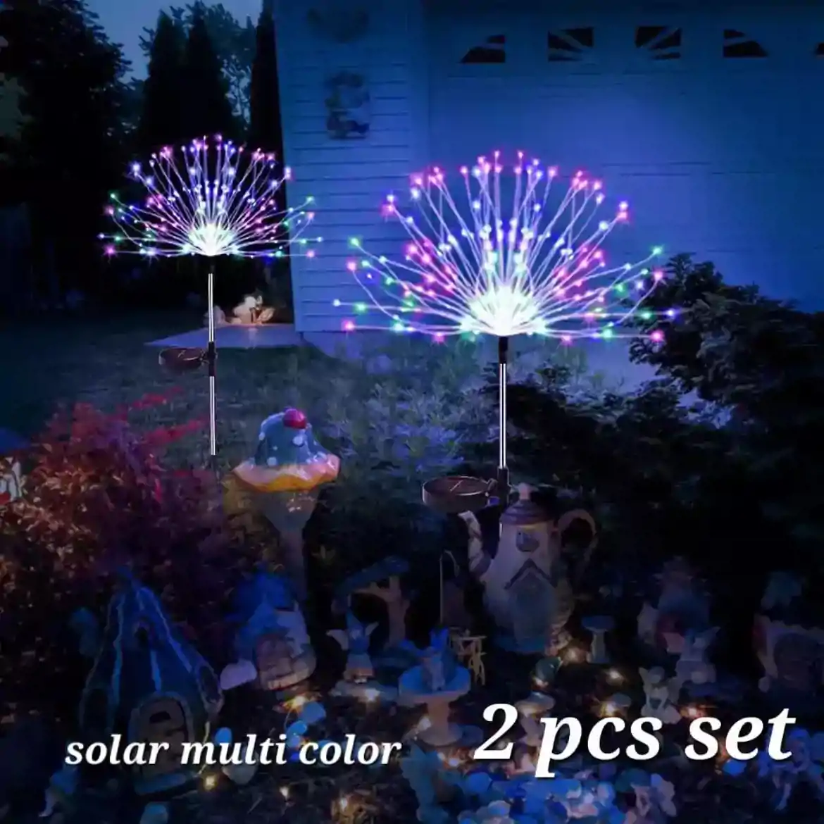 صورة مجموعتين من الاضواء بالطاقة الشمسية 